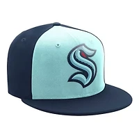 NHL Light Blue/Deep Sea Seattle Kraken Logo Two-Tone Snapback Hat
