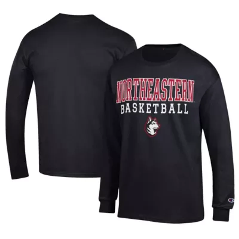 NCAA Northeastern Huskies Icon Logo Basketball Jersey Long Sleeve T-Shirt
