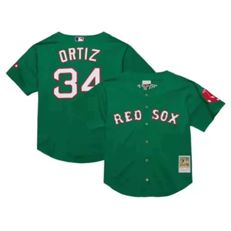 Boston Red Sox MLB David Ortiz Kelly Cooperstown Collection Mesh Batting Practice Jersey
