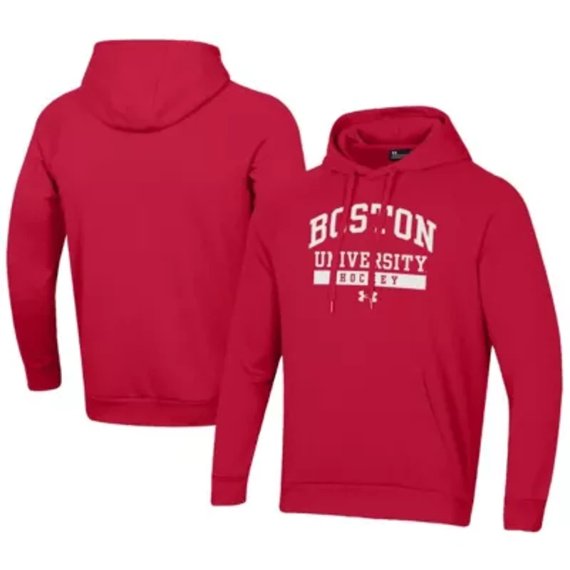 NCAA Under Armour Boston University Hockey All Day Fleece Pullover Hoodie