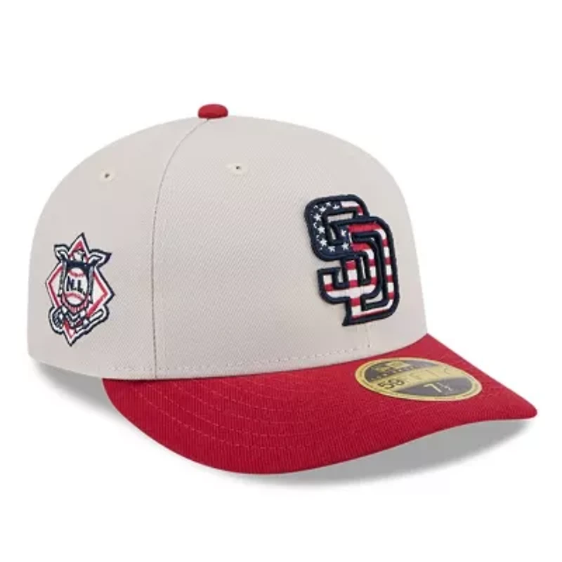 MLB Khaki/Red San Diego Padres 2024 Fourth of July Low 59FIFTY Fitted Hat