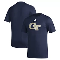 Georgia Tech Yellow Jackets NCAA Primary Locker Logo Pre-Game AEROREADY T-Shirt