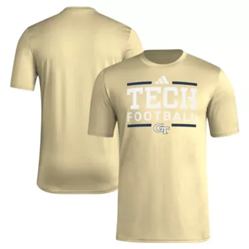 Georgia Tech Yellow Jackets NCAA Locker Football Pre-Game AEROREADY T-Shirt