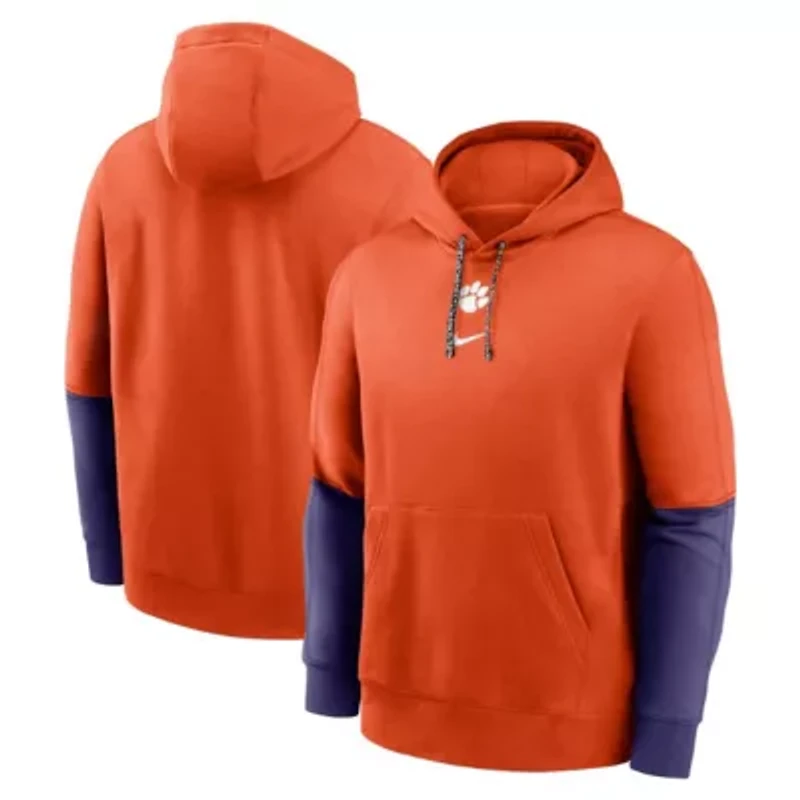 NCAA Nike Clemson Tigers 2024 Sideline Club Pullover Hoodie
