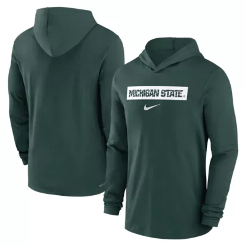 NCAA Nike Michigan State Spartans 2024 Sideline Hoodie Performance Long Sleeve T-Shirt