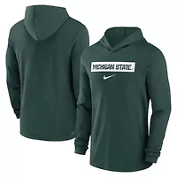 NCAA Nike Michigan State Spartans 2024 Sideline Hoodie Performance Long Sleeve T-Shirt