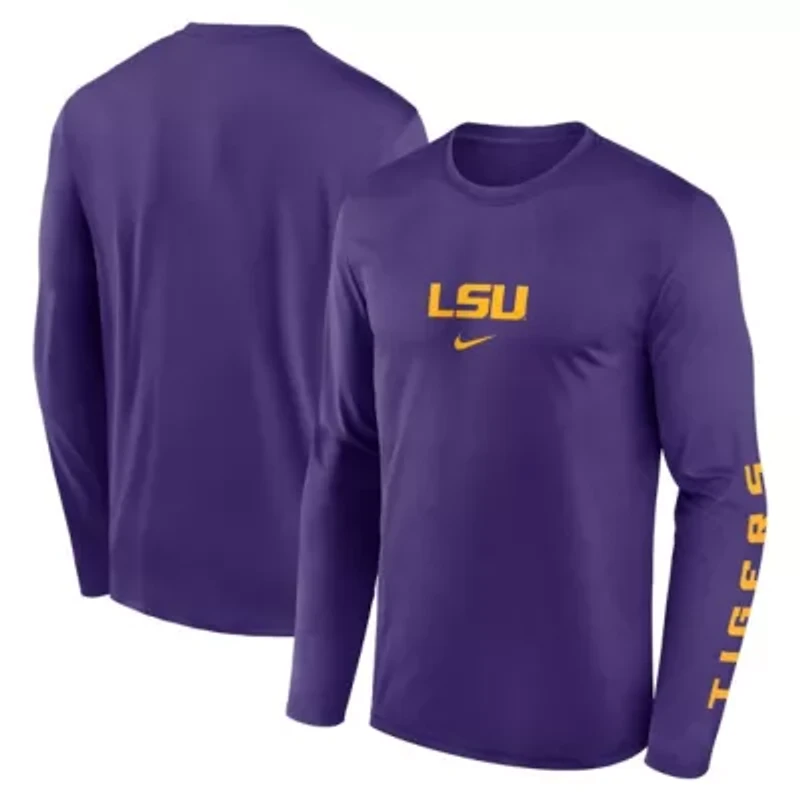 NCAA Nike LSU Tigers Primetime Two-Hit Legend Dri-FIT Long Sleeve T-Shirt