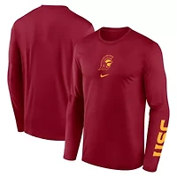 NCAA Nike USC Trojans Primetime Two-Hit Legend Dri-FIT Long Sleeve T-Shirt