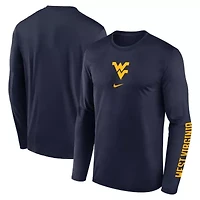 NCAA Nike West Virginia Mountaineers Primetime Two-Hit Legend Dri-FIT Long Sleeve T-Shirt