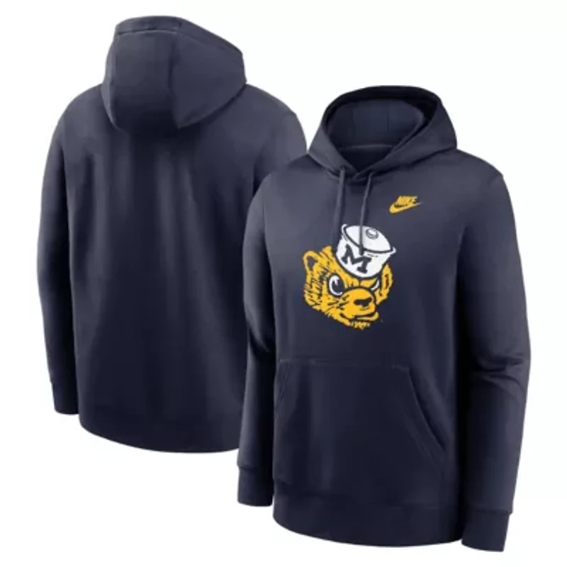 NCAA Nike Michigan Wolverines Legacy Logo Club Fleece Pullover Hoodie