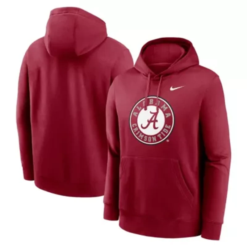 Alabama Crimson Tide NCAA Nike Primetime Alternate Logo Club Fleece Pullover Hoodie