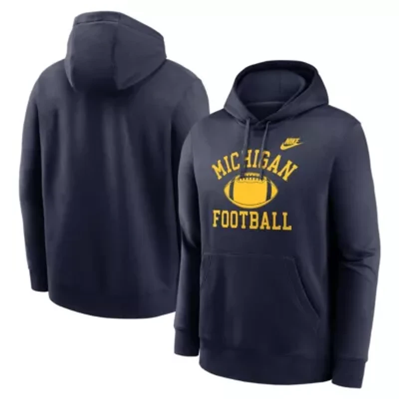 NCAA Nike Michigan Wolverines Legacy Football Icon Club Fleece Pullover Hoodie