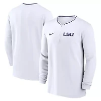 NCAA Nike LSU Tigers 2024 Sideline Coach Performance Half-Zip Long Sleeve Top
