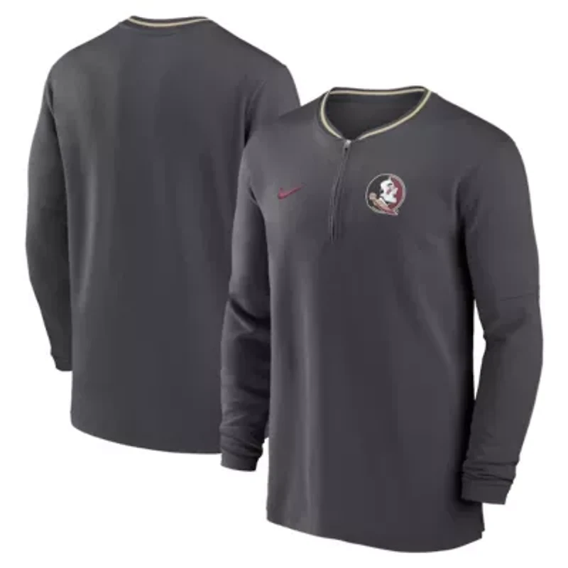 NCAA Nike Florida State Seminoles 2024 Sideline Coach Performance Half-Zip Long Sleeve Top