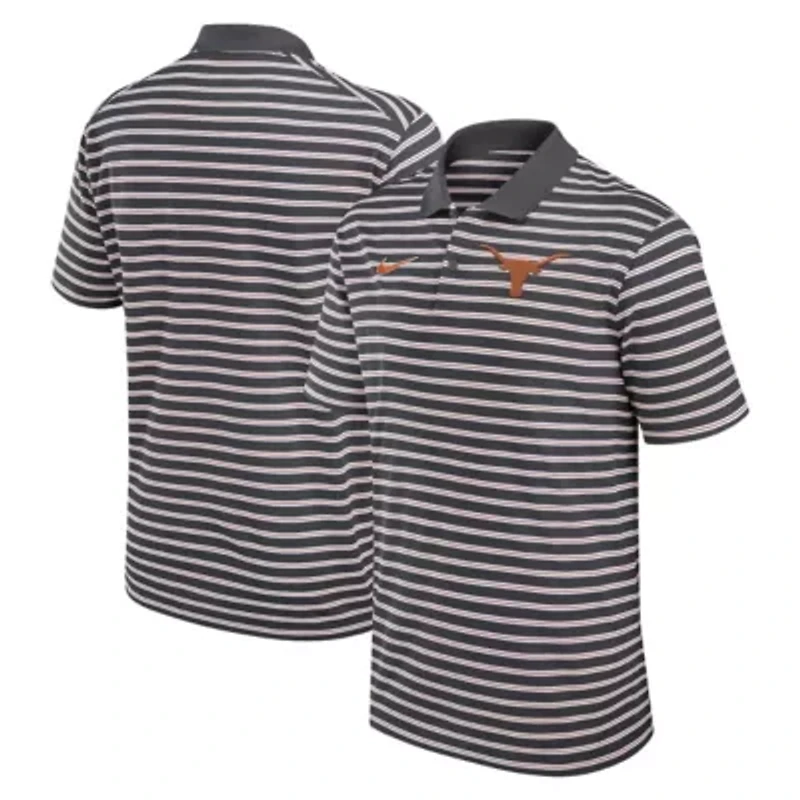 NCAA Nike Anthracite/White Texas Longhorns Primetime Victory Striped Dri-FIT Polo