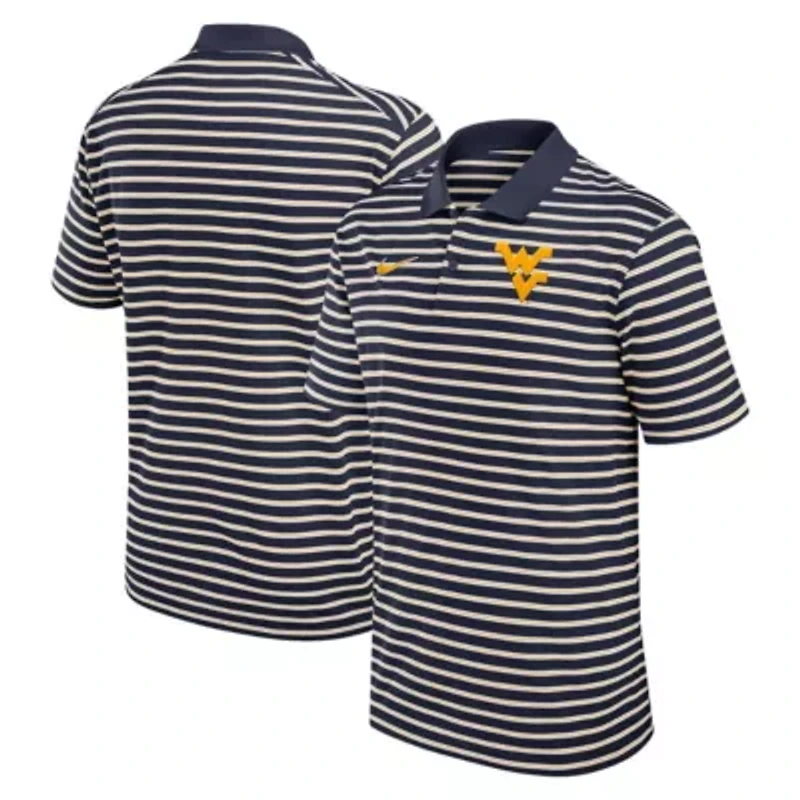 NCAA Nike West Virginia Mountaineers Primetime Victory Striped Dri-FIT Polo