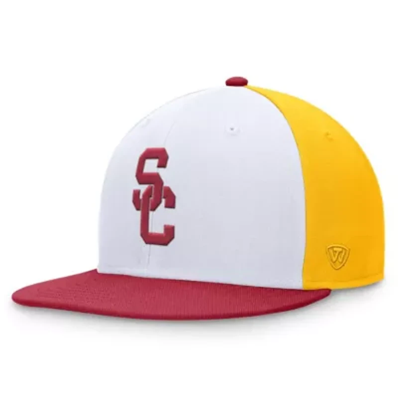 NCAA White/Cardinal USC Trojans Tri-Tone Collector Fitted Hat
