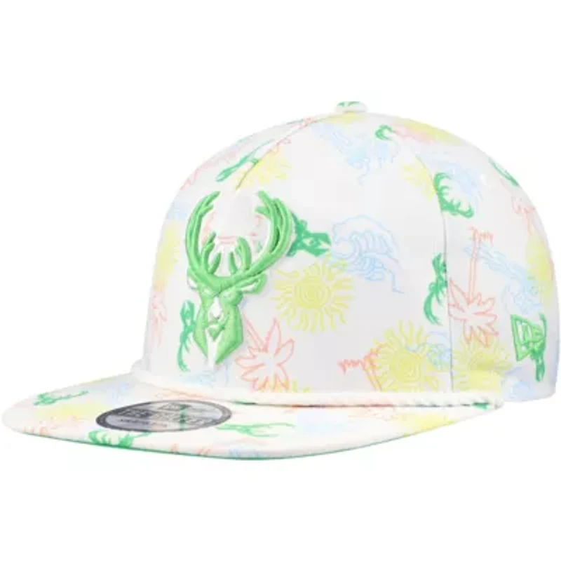 NBA Milwaukee Bucks Palm Trees and Waves Golfer Adjustable Hat