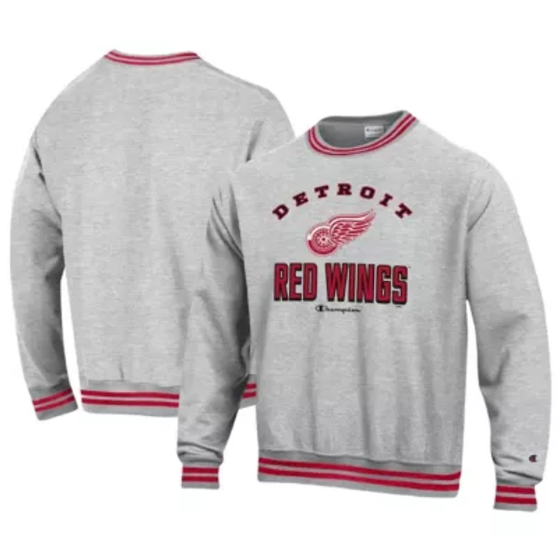 NHL Detroit Wings Reverse Weave Yarn Dye Pullover Sweatshirt
