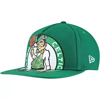NBA Kelly Boston Celtics Oversized Puff Print Logo Golfer Snapback Hat