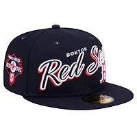 Boston Red Sox MLB Script Sided 59FIFTY Fitted Hat