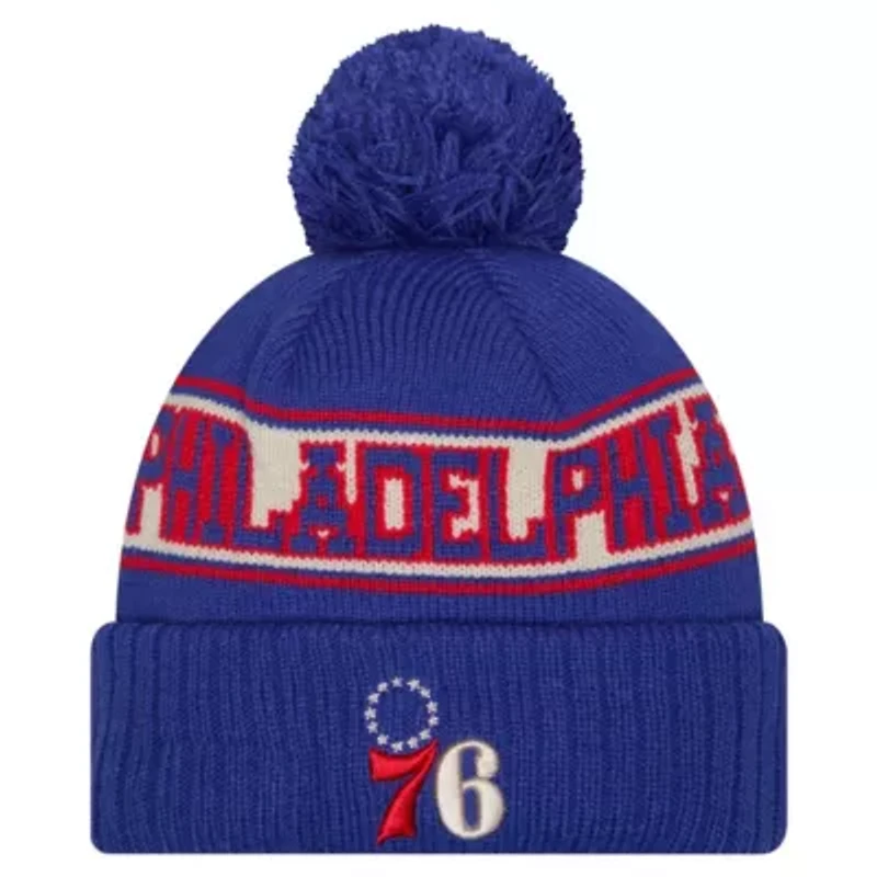 NBA Philadelphia 76ers Throwback Retro Cuffed Knit Hat with Pom