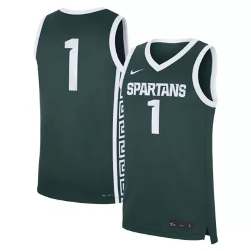 NCAA Nike #1 Michigan State Spartans Road Replica Jersey