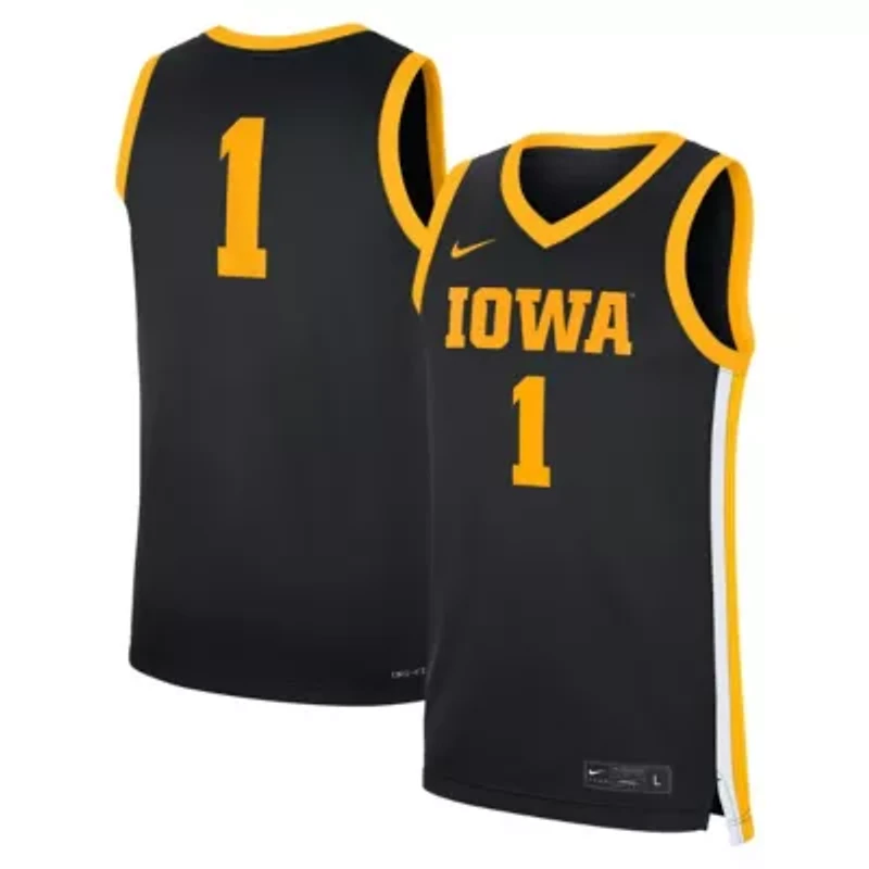 NCAA Nike #1 Iowa Hawkeyes Road Replica Jersey