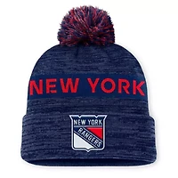 NHL Fanatics New York Rangers Authentic Pro Alternate Logo Cuffed Knit Hat with Pom