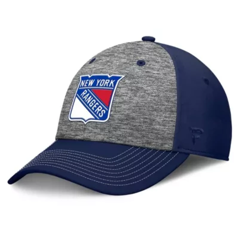NHL Fanatics Gray/Navy New York Rangers Fundamental Top Shelf 2-Tone Flex Hat