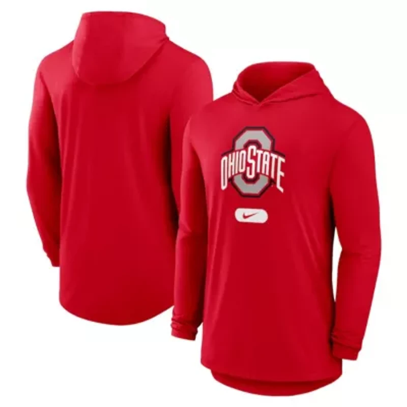 NCAA Nike Ohio State Buckeyes Primetime Tri-Blend Dri-FIT Long Sleeve Hoodie T-Shirt