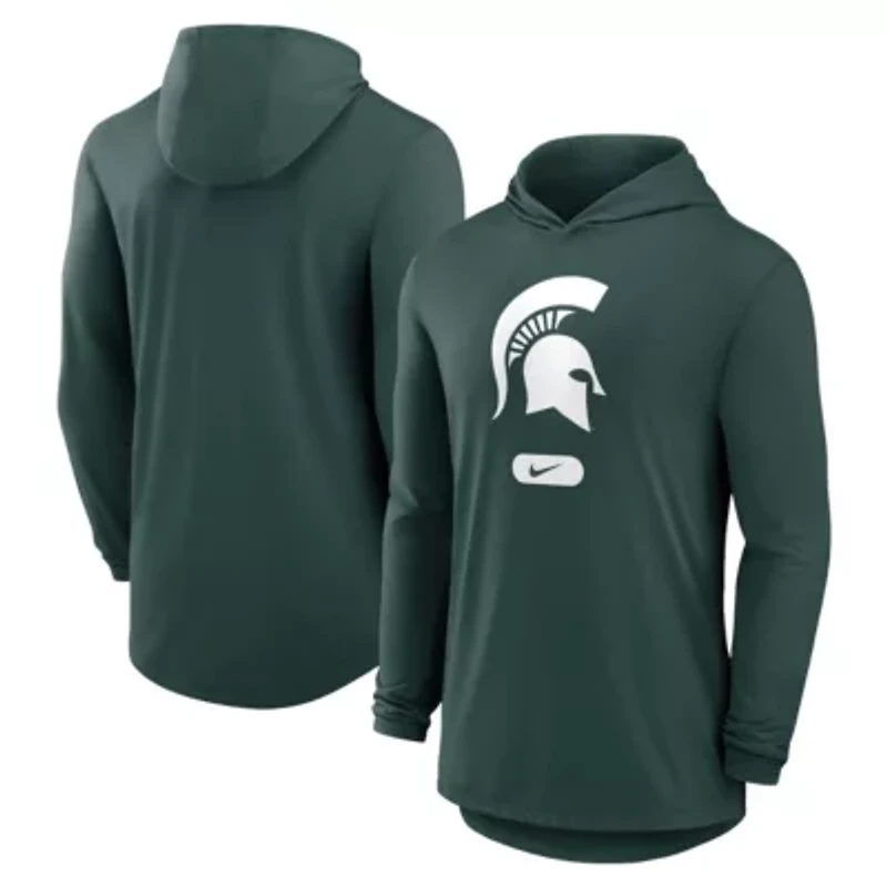 NCAA Nike Michigan State Spartans Primetime Tri-Blend Dri-FIT Long Sleeve Hoodie T-Shirt