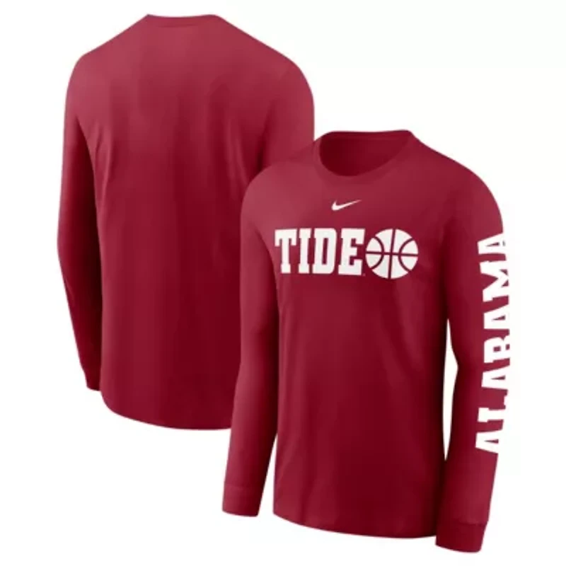 Alabama Crimson Tide NCAA Nike Basketball Icon Two-Hit Long Sleeve T-Shirt
