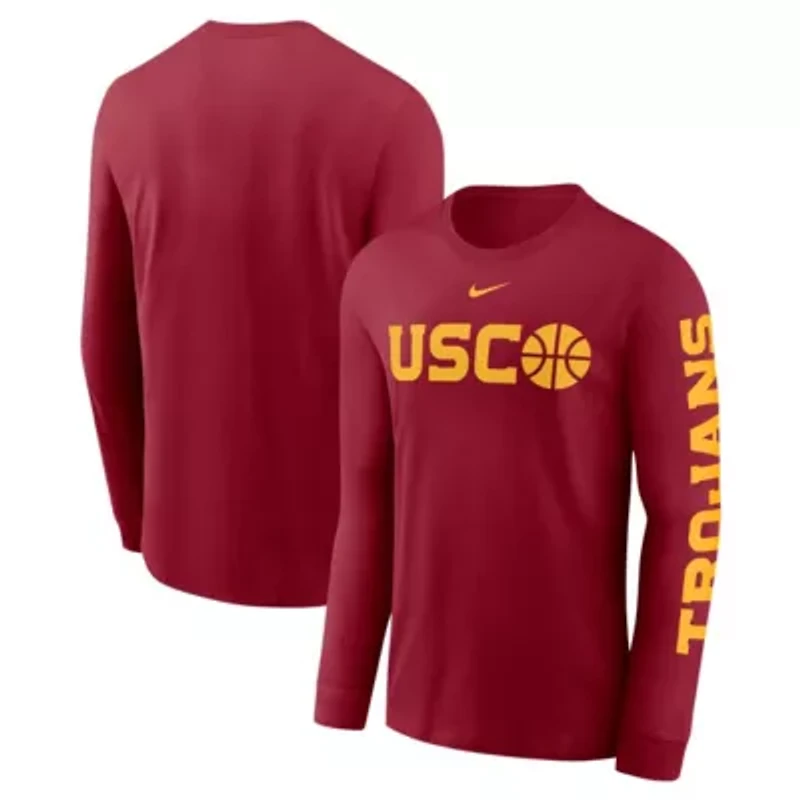 NCAA Nike USC Trojans Basketball Icon Two-Hit Long Sleeve T-Shirt
