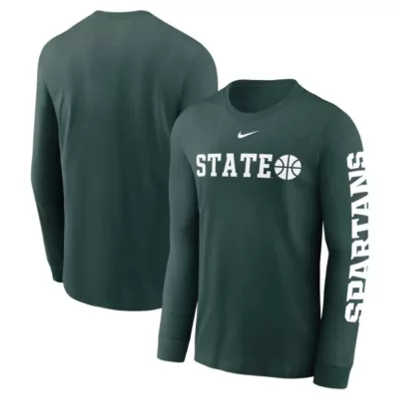 NCAA Nike Michigan State Spartans Basketball Icon Two-Hit Long Sleeve T-Shirt