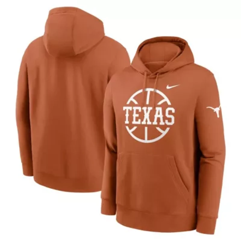 NCAA Nike Texas Longhorns Basketball Icon Club Fleece Pullover Hoodie