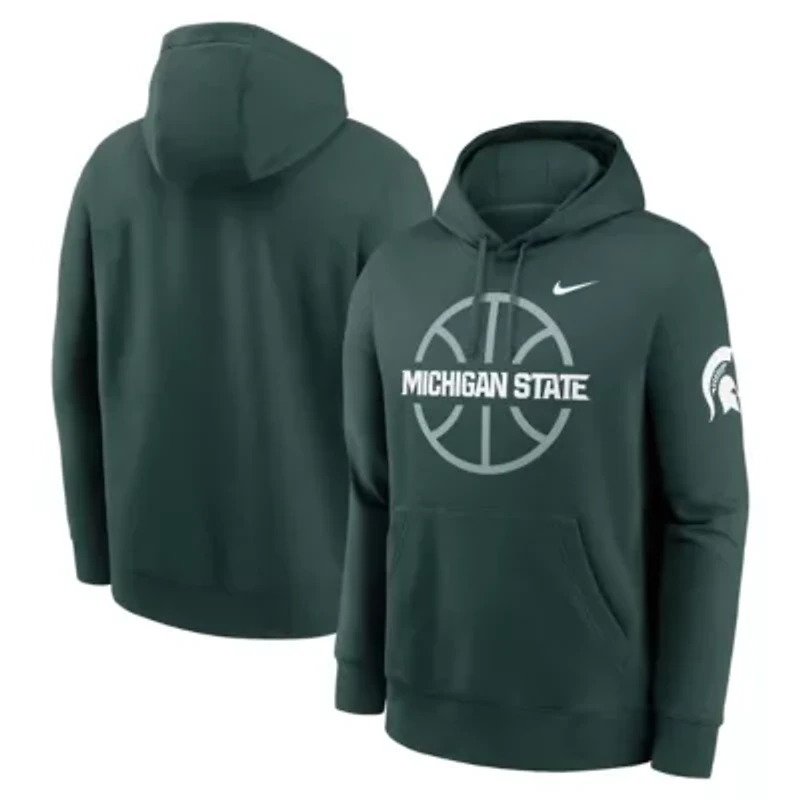 NCAA Nike Michigan State Spartans Basketball Icon Club Fleece Pullover Hoodie