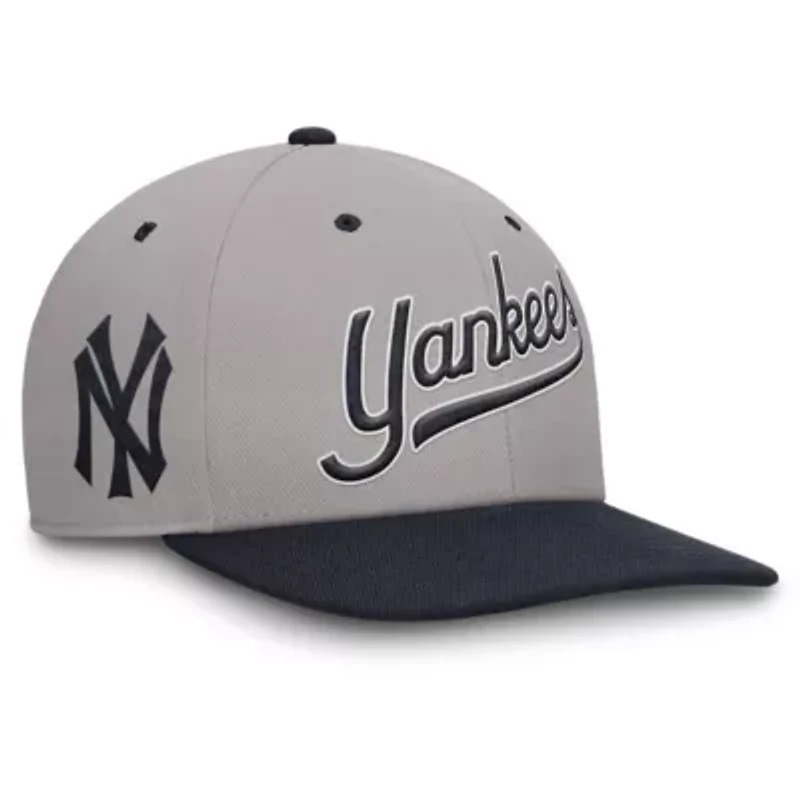 MLB Nike Gray/Navy New York Yankees Cooperstown Collection Pro Performance Snapback Hat