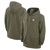 NCAA Nike Michigan State Spartans 2024 Military Appreciation Full-Snap Hoodie Jacket