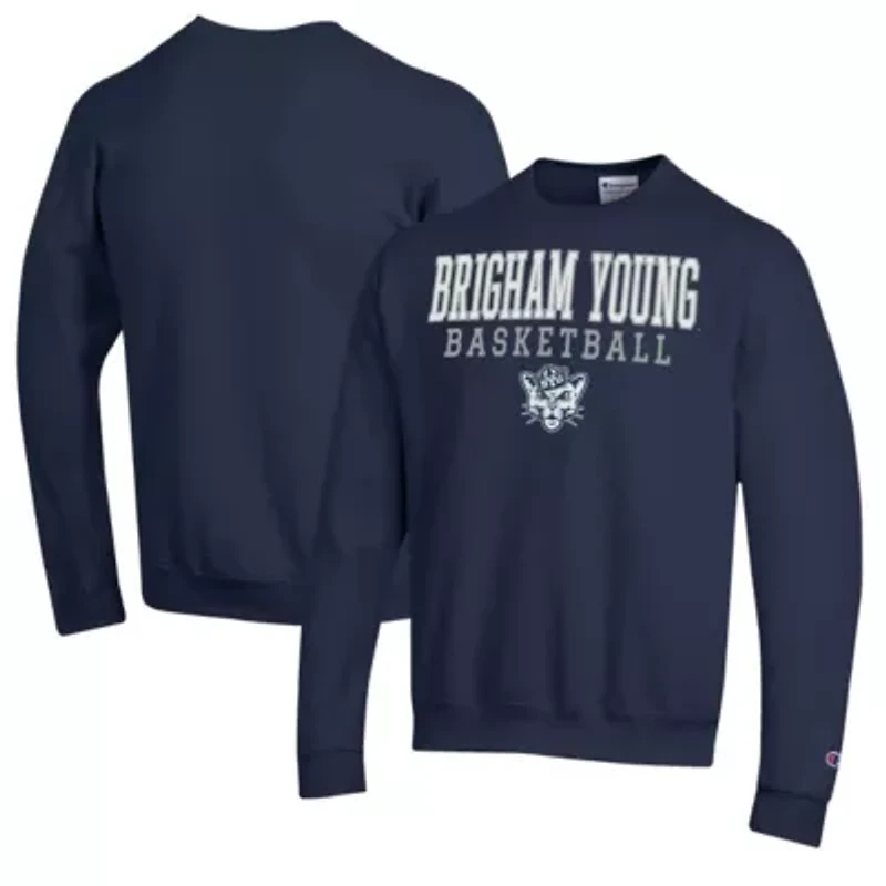 NCAA BYU Cougars Basketball Stack Pullover Crewneck Sweatshirt