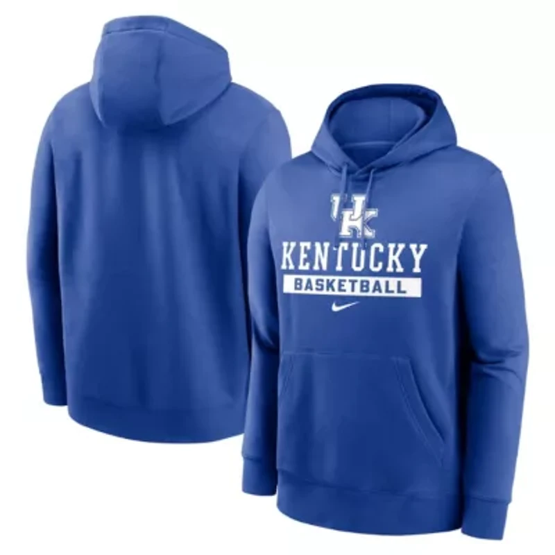 NCAA Nike Kentucky Wildcats Basketball Stack Club Fleece Pullover