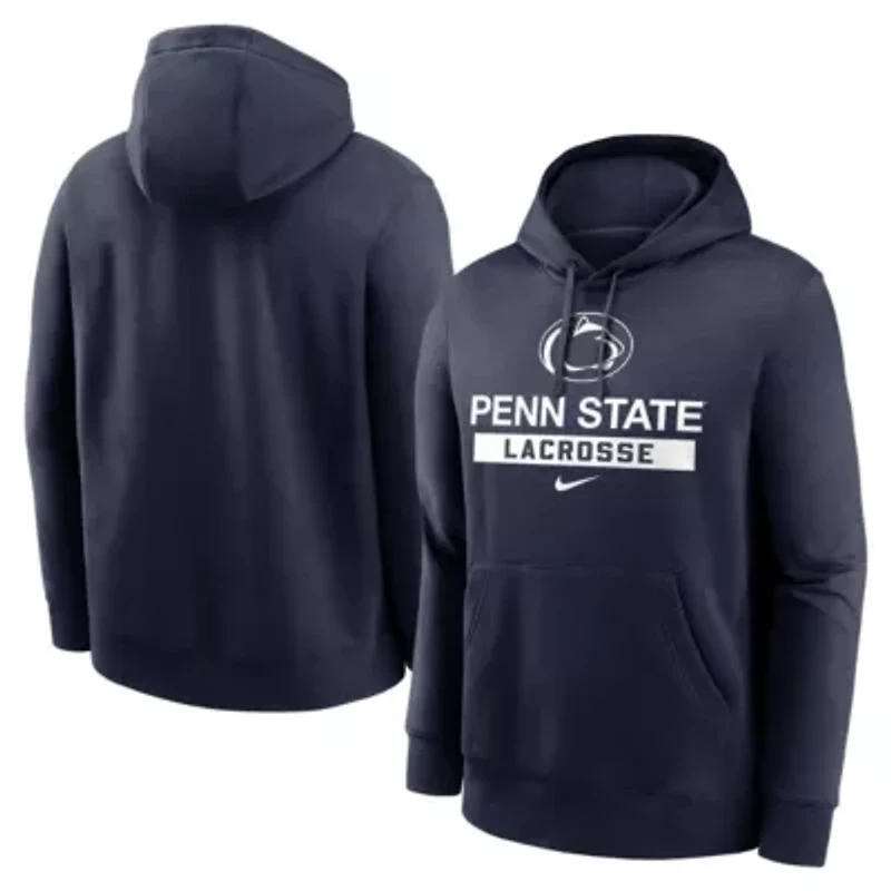 NCAA Nike Penn State Nittany Lions Lacrosse Stacked Fleece Pullover Hoodie
