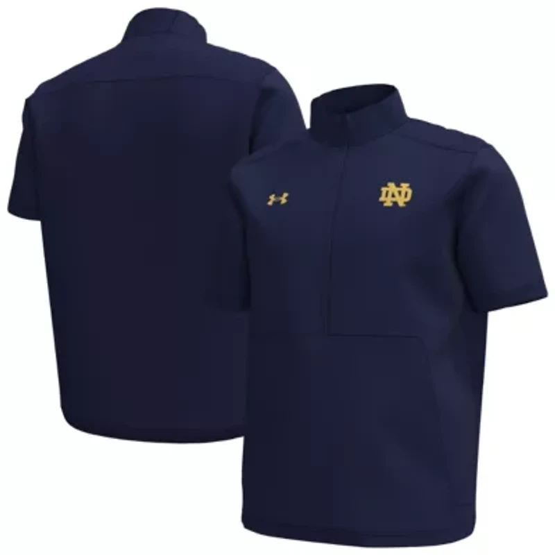 NCAA Under Armour Notre Dame Fighting Irish Motivate Quarter-Zip Short Sleeve Top