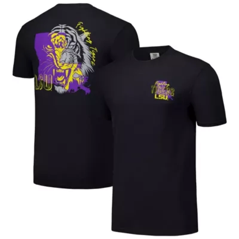 NCAA Unisex LSU Tigers Hyper Local Two Tone Mascot State T-Shirt