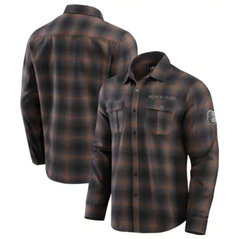 MLB Baltimore Orioles Classic Flannel Long Sleeve Button-Up Shirt