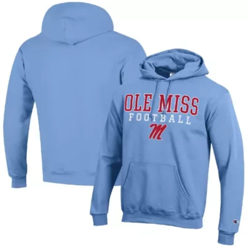 NCAA Powder Ole Miss Rebels Football Stack Pullover Hoodie