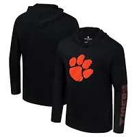 NCAA Clemson Tigers Color Pop Active Blend 2-Hit Long Sleeve Hooded T-Shirt