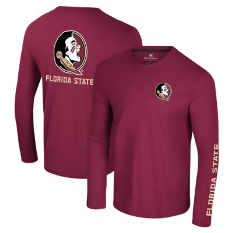 NCAA Florida State Seminoles Logo Lockup 3-Hit Active Blend Long Sleeve T-Shirt