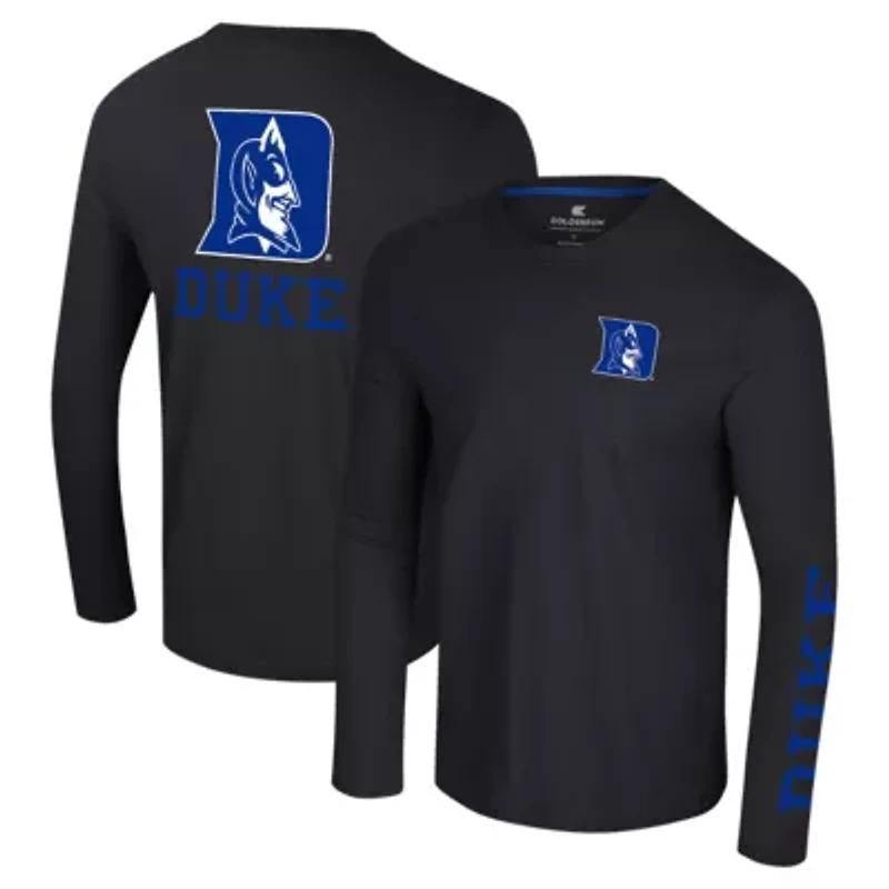 Duke Blue Devils NCAA Logo Lockup 3-Hit Active Blend Long Sleeve T-Shirt