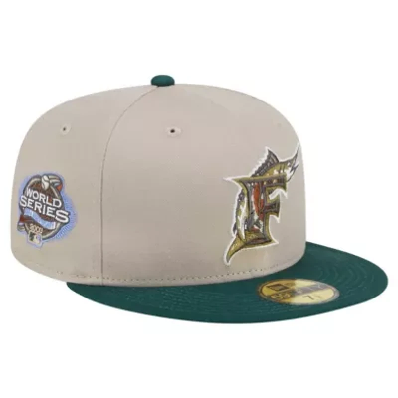 Cooperstown Teams Natural/Hunter Florida Marlins Collection Lifestyle Tree Bark Fill 59FIFTY Fitted Hat